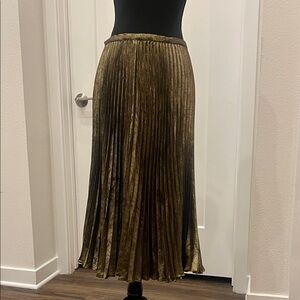 Banana Republic NWT Antique Gold Pleated Skirt Size 6